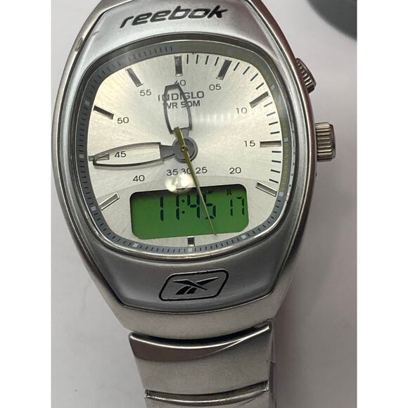 Reebox Men's Watch 37mm Indiglo Dual Digital Analog - New Battery WR 50m T57371 - Picture 1 of 11